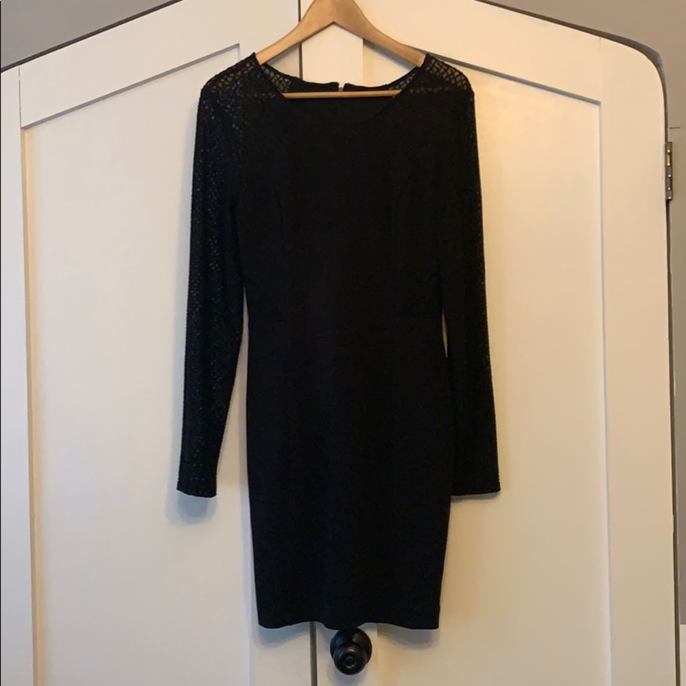 Long sleeve sheer sleeve dress